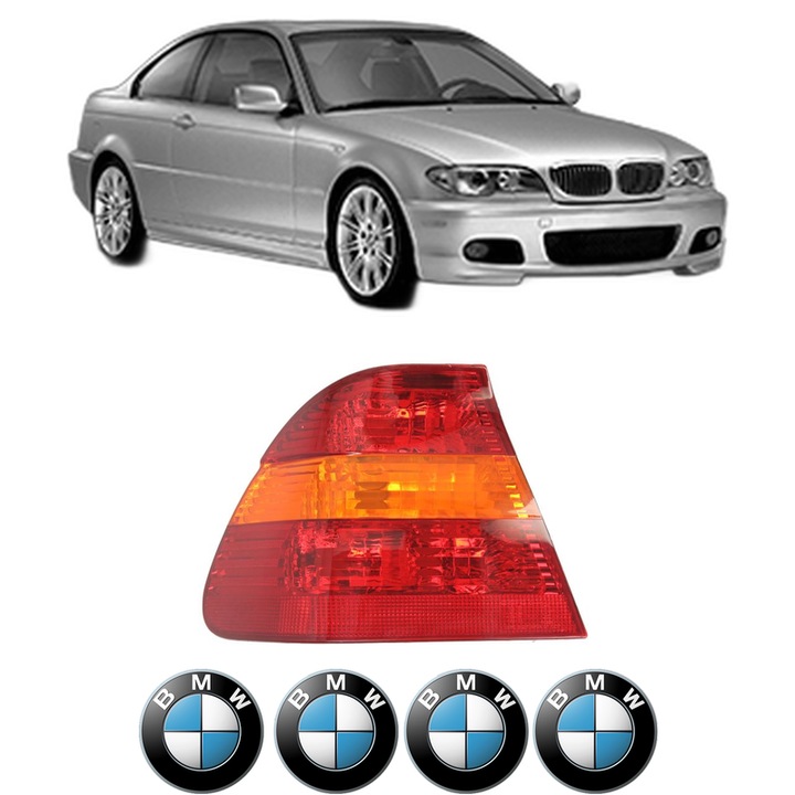 Lampa Stop Spate Stanga BMW Seria 3 Coupe (E46) din 1998-2006, Auto, DEPO, 4x Stickere auto cu BMW