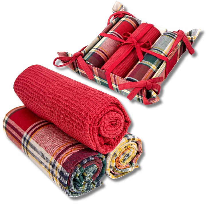 Комплект кухненски кърпи Moraj, 3 броя, 40x70см, многоцветни, в кошница