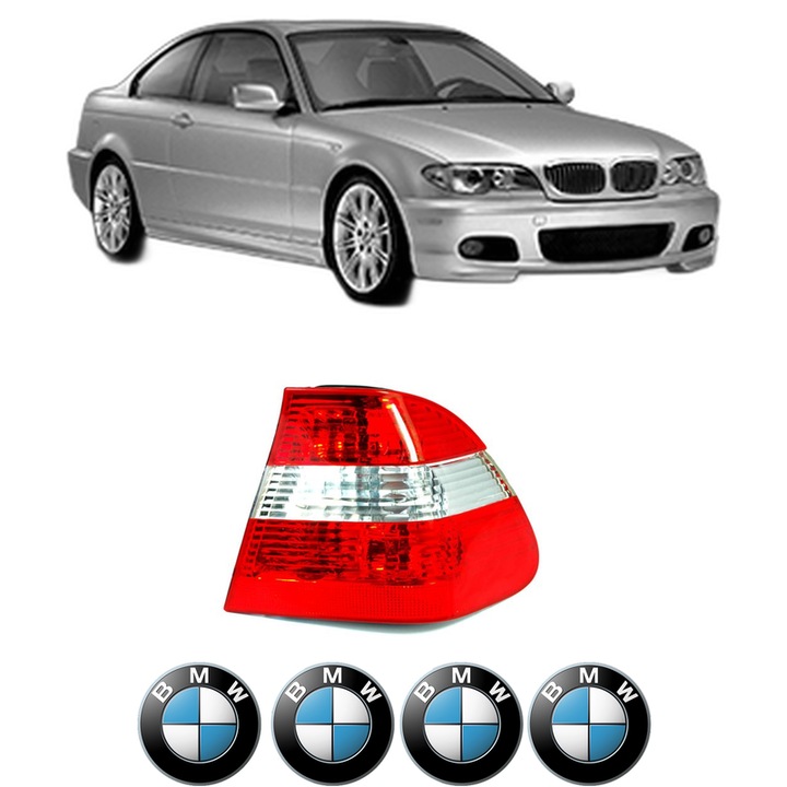 Lampa Stop Spate Dreapta BMW Seria 3 Coupe (E46) din 1998-2006, Auto, DEPO, 4x Stickere auto cu BMW
