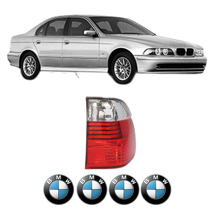 Lampa Stop Spate Dreapta BMW Seria 5 (E39) din 1995-2003, Auto, DEPO, 4x Stickere auto cu BMW