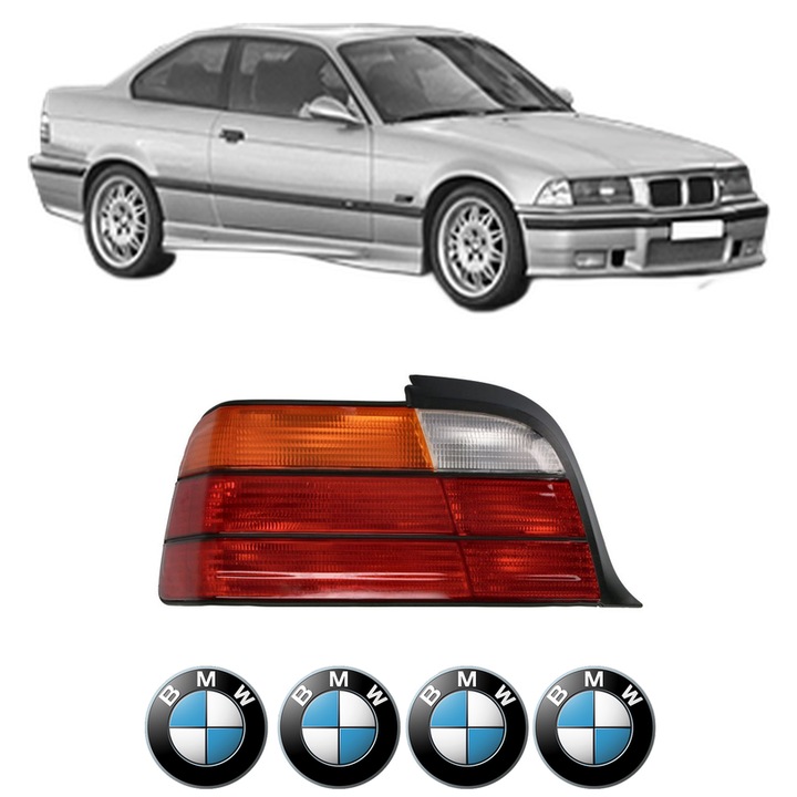 Lampa Stop Spate Stanga BMW Seria 3 Coupe (E36) din 1991-1999, Auto, DEPO, 4x Stickere auto cu BMW