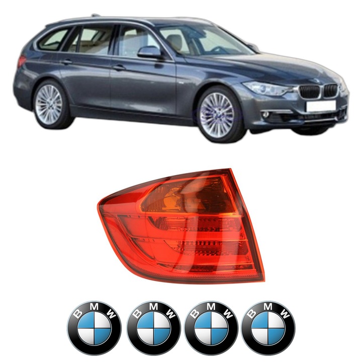 Lampa Stop Spate Stanga BMW Seria 3 Touring (F31) din 2012-2019, Auto, DEPO, 4x Stickere auto cu BMW