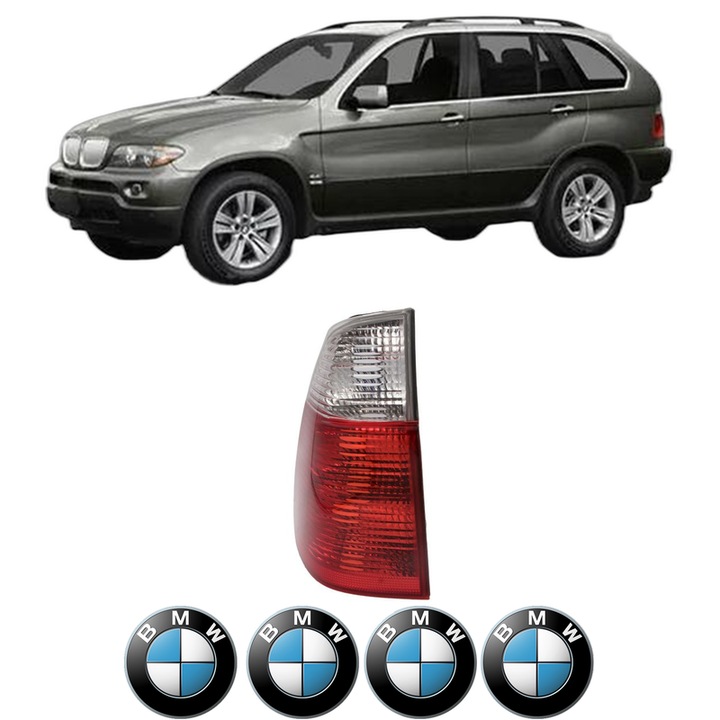 Lampa Stop Spate Stanga BMW Seria X5 (E53) din 2000-2006, Auto, DEPO, 4x Stickere auto cu BMW