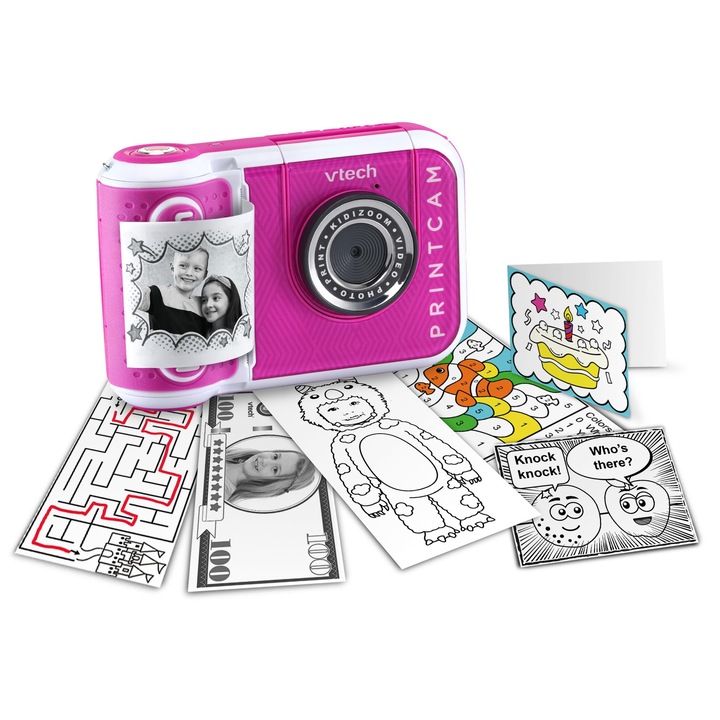 Vtech Kidizoom Print Cam azonnali fényképezőgép, rózsaszín, 4-12 éves gyermekeknek