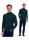 Pulover barbati, Moraj, clasic, semi-golf, verde, tricot moale