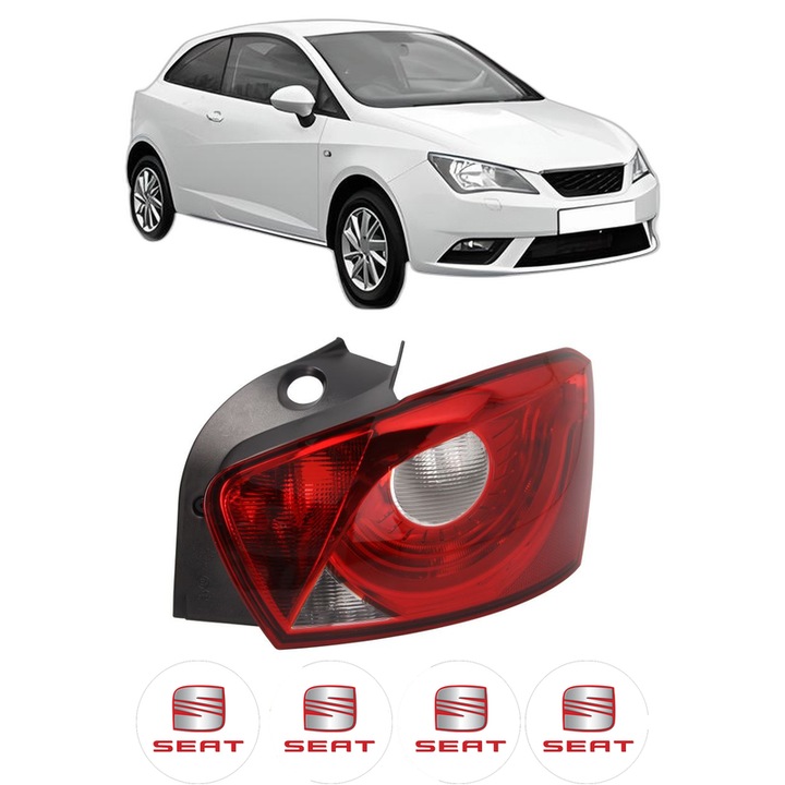 Lampa Stop Spate Dreapta SEAT IBIZA IV SC (6J1, 6P5) din 2008-2016, Auto, TYC, 4x Stickere auto cu SEAT