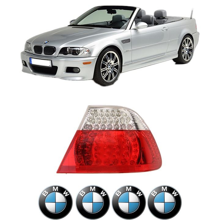 Lampa Stop Spate Dreapta BMW Seria 3 Compact (E46) din 2001-2005, Auto, DEPO, 4x Stickere auto cu BMW