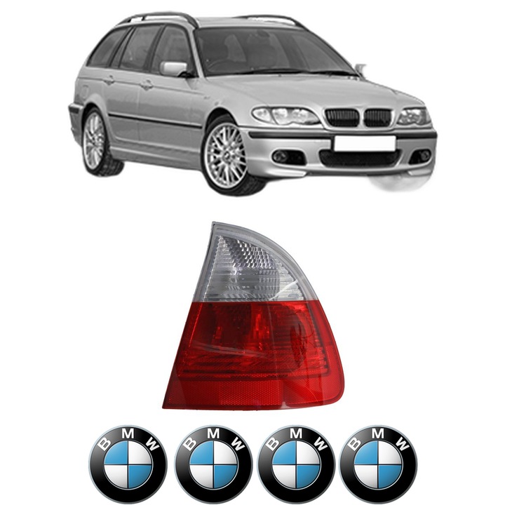 Lampa Stop Spate Dreapta BMW Seria 3 Touring (E46) din 1999-2005, Auto, TYC, 4x Stickere auto cu BMW