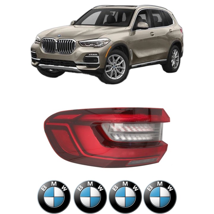 Lampa Stop Spate Stanga BMW Seria X5 Van (G05) din 2019-2023, Auto, DEPO, 4x Stickere auto cu BMW