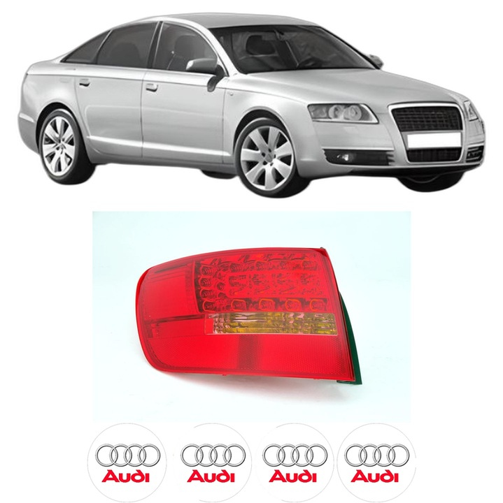 Lampa Stop Spate Stanga AUDI A6 C6 (4F2) din 2004-2011, Auto, DEPO, 4x Stickere auto cu AUDI