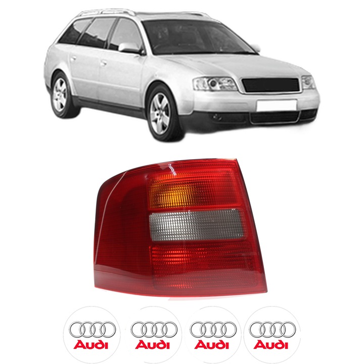 Lampa Stop Spate Stanga AUDI A6 C5 Avant (4B5, 4B6) din 1997-2005, Auto, DEPO, 4x Stickere auto cu AUDI