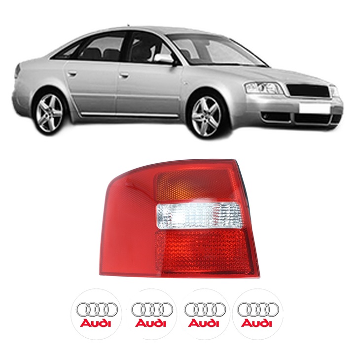 Lampa Stop Spate Stanga AUDI A6 C5 (4B2, 4B4) din 1997-2005, Auto, DEPO, 4x Stickere auto cu AUDI