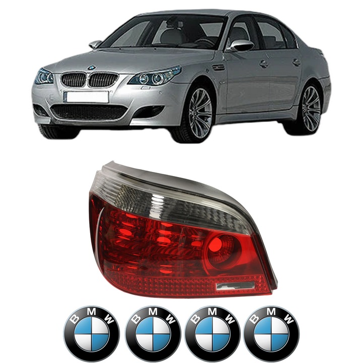 Lampa Stop Spate Stanga BMW Seria 5 (E60) din 2001-2010, Auto, DEPO, 4x Stickere auto cu BMW