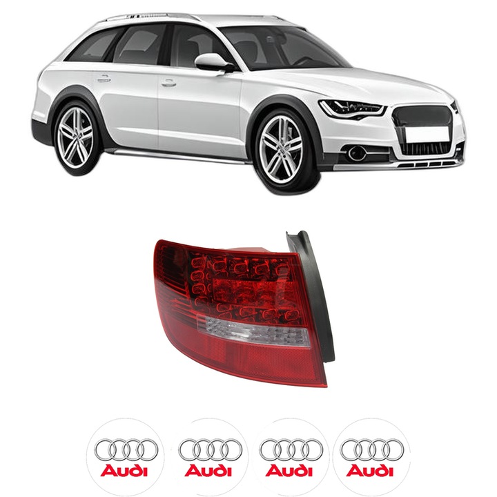 Lampa Stop Spate Stanga AUDI A6 Allroad C7 (4GH, 4GJ) din 2012-2018, Auto, DEPO, 4x Stickere auto cu AUDI