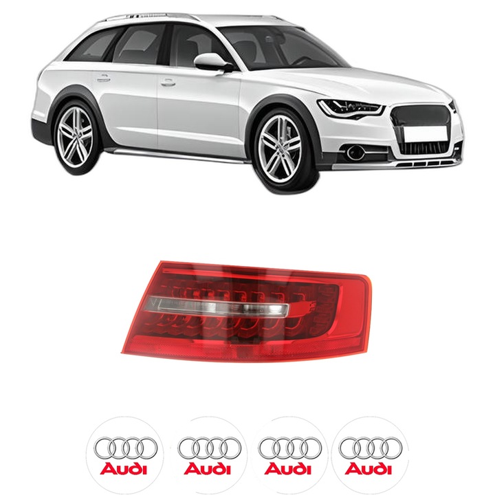 Lampa Stop Spate Dreapta AUDI A6 Allroad C7 (4GH, 4GJ) din 2012-2018, Auto, DEPO, 4x Stickere auto cu AUDI