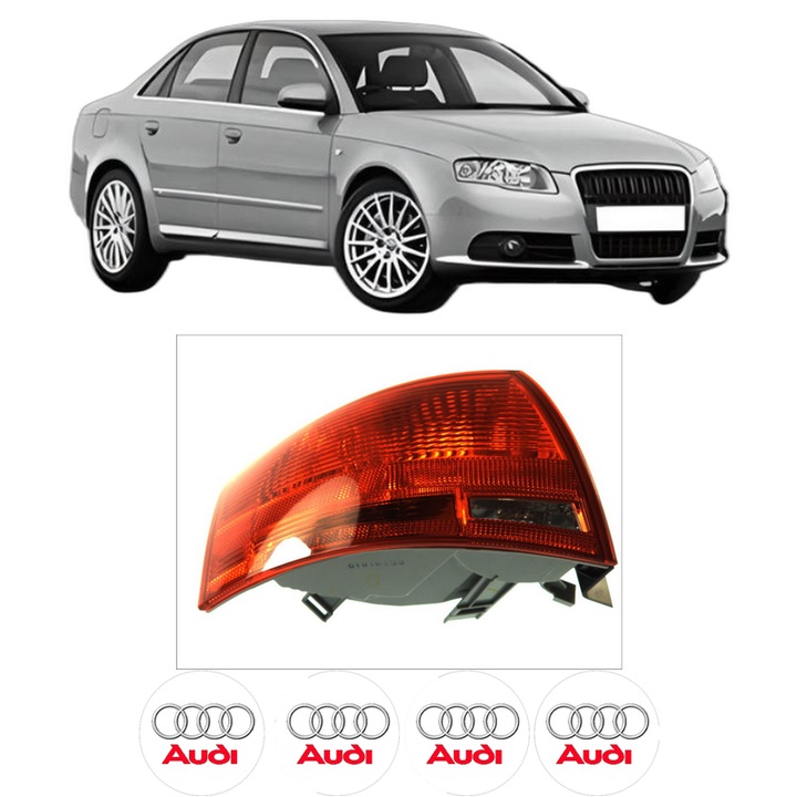 Lampa Stop Spate Stanga AUDI A4 B7 (8EC) din 2004-2008, Auto, DEPO, 4x Stickere auto cu AUDI