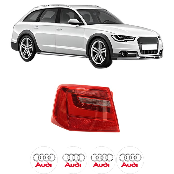 Lampa Stop Spate Stanga AUDI A6 Allroad C7 (4GH, 4GJ) din 2012-2018, Auto, DEPO, 4x Stickere auto cu AUDI
