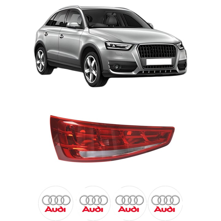 Lampa Stop Spate Stanga AUDI Q3 (8UB, 8UG) din 2011-2018, Auto, DEPO, 4x Stickere auto cu AUDI