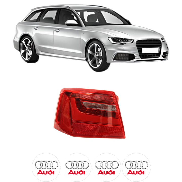 Lampa Stop Spate Stanga AUDI A6 C7 Avant (4G5, 4GD) din 2011-2018, Auto, DEPO, 4x Stickere auto cu AUDI