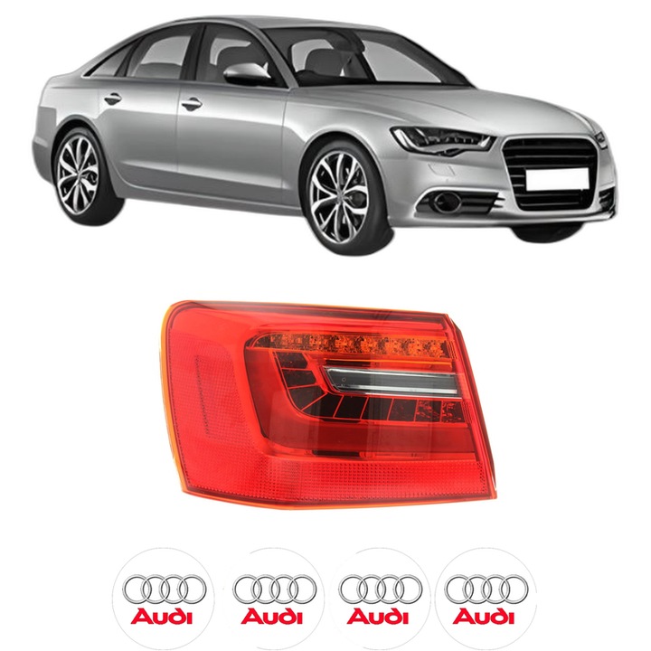Lampa Stop Spate Stanga AUDI A6 C7 (4G2, 4GC) din 2010-2018, Auto, DEPO, 4x Stickere auto cu AUDI