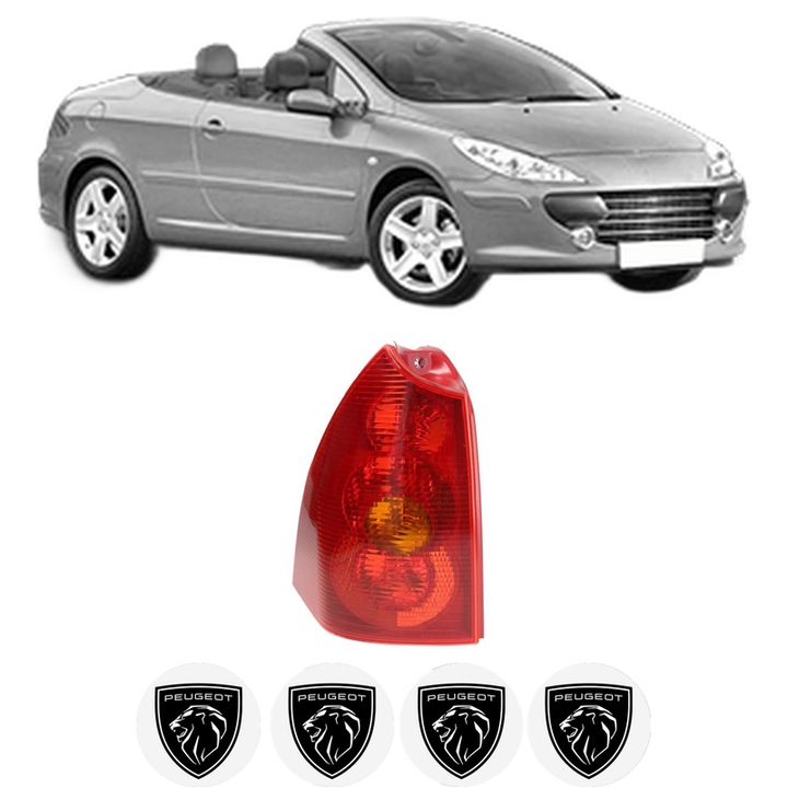 Lampa Stop Spate Stanga PEUGEOT 307 CC (3B) din 2003-2009, Auto, DEPO, 4x Stickere auto cu PEUGEOT