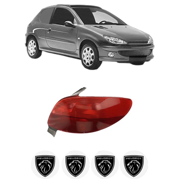Lampa Stop Spate Dreapta PEUGEOT 206 Van din 2001-2009, Auto, DEPO, 4x Stickere auto cu PEUGEOT