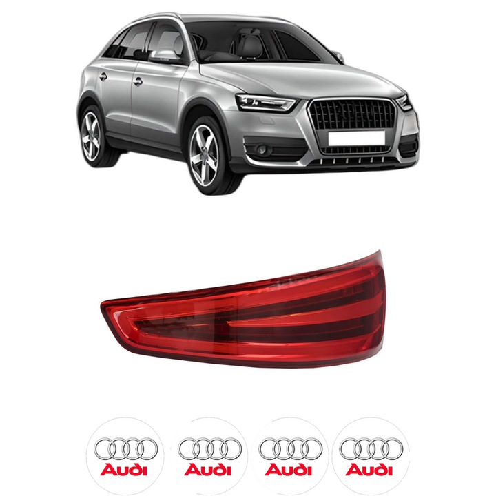 Lampa Stop Spate Dreapta AUDI Q3 (8UB, 8UG) din 2011-2018, Auto, DEPO, 4x Stickere auto cu AUDI