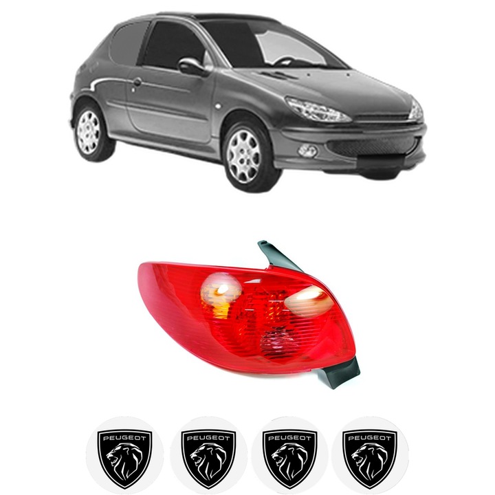 Lampa Stop Spate Stanga PEUGEOT 206 Van din 2001-2009, Auto, DEPO, 4x Stickere auto cu PEUGEOT