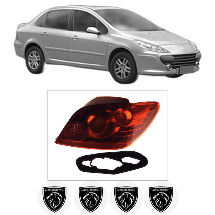 Lampa Stop Spate Dreapta PEUGEOT 307 Saloon din 2006-2012, Auto, DEPO, 4x Stickere auto cu PEUGEOT