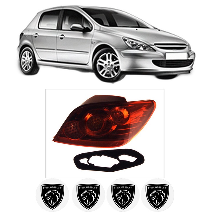 Lampa Stop Spate Dreapta PEUGEOT 307 (3A/C) din 2000-2012, Auto, DEPO, 4x Stickere auto cu PEUGEOT