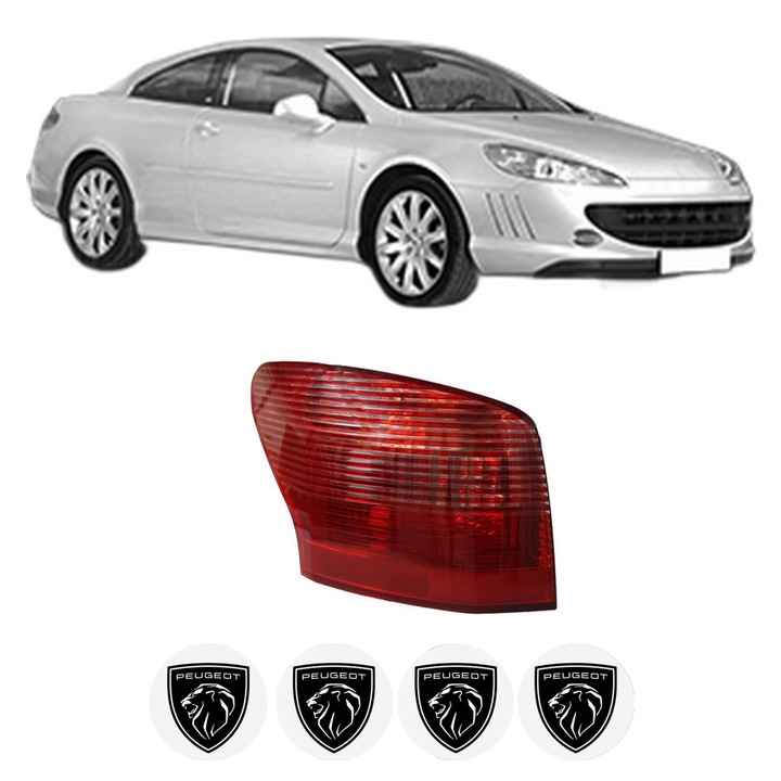 Lampa Stop Spate Stanga PEUGEOT 407 Coupe (6C_) din 2005-2009, Auto, DEPO, 4x Stickere auto cu PEUGEOT