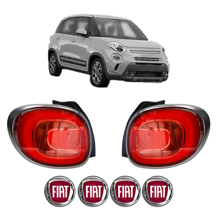 Set Stopuri Spate Stanga Dreapta FIAT 500L (351_, 352_) din 2012-2018, Auto, TYC, 4x Stickere auto cu FIAT