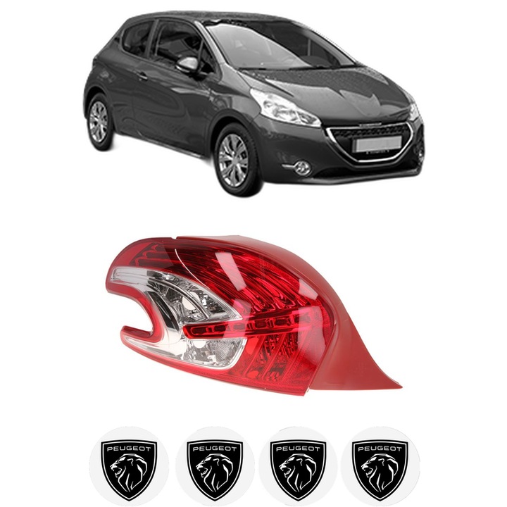 Lampa Stop Spate Stanga PEUGEOT 208 Hatchback Van (CR_) din 2013-2019, Auto, DEPO, 4x Stickere auto cu PEUGEOT