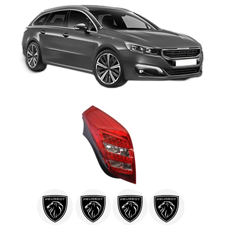 Lampa Stop Spate Dreapta PEUGEOT 508 SW I (8E_) din 2010-2018, Auto, DEPO, 4x Stickere auto cu PEUGEOT