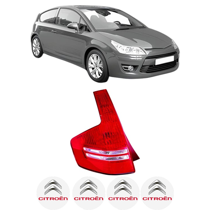 Lampa Stop Spate Stanga CITROEN C4 Coupe (LA_) din 2004-2011, Auto, DEPO, 4x Stickere auto cu CITROEN