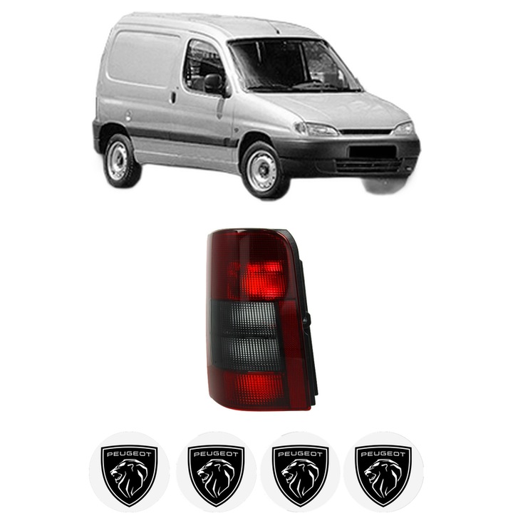 Lampa Stop Spate Stanga PEUGEOT PARTNER Box Body/MPV (5_, G_) din 1996-2015, Auto, DEPO, 4x Stickere auto cu PEUGEOT