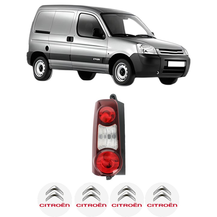 Lampa Stop Spate Stanga CITROEN BERLINGO / BERLINGO FIRST Box Body/MPV (M_) din 1996-2011, Auto, DEPO, 4x Stickere auto cu CITROEN