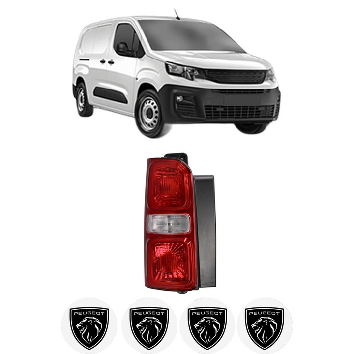 Lampa Stop Spate Stanga PEUGEOT PARTNER Box Body/MPV (K9) din 2018-2025, Auto, DEPO, 4x Stickere auto cu PEUGEOT