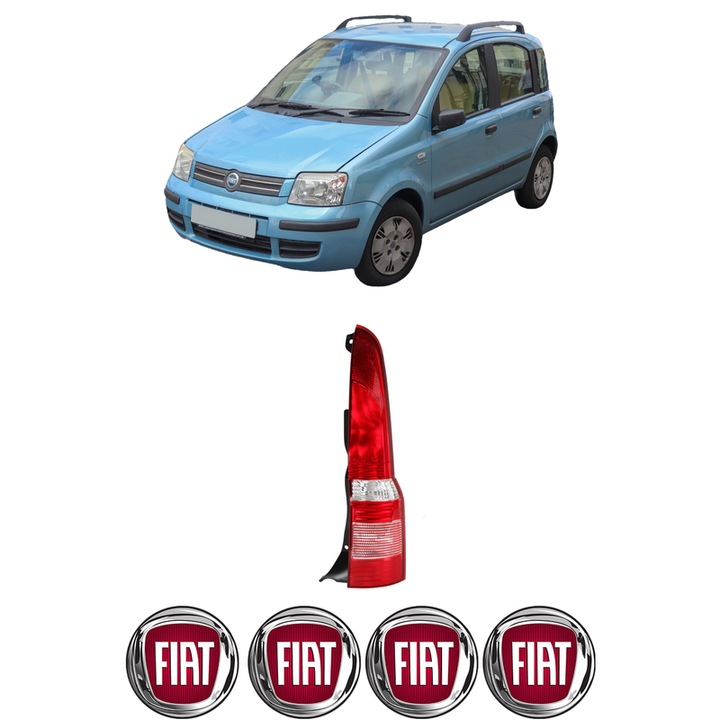 Lampa Stop Spate Dreapta FIAT PANDA Hatchback Van (169_) din 2004-2011, Auto, DEPO, 4x Stickere auto cu FIAT