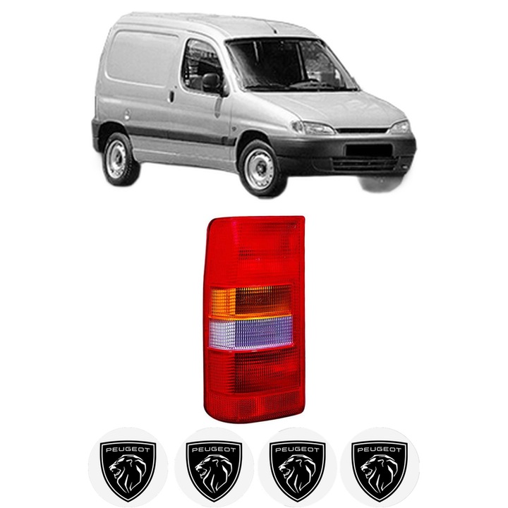 Lampa Stop Spate Dreapta PEUGEOT PARTNER Box Body/MPV (5_, G_) din 1996-2015, Auto, DEPO, 4x Stickere auto cu PEUGEOT