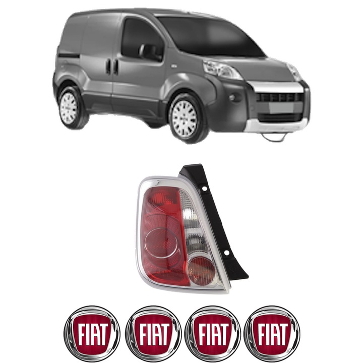 Lampa Stop Spate Stanga FIAT 500 (312_) din 2007-2021, Auto, DEPO, 4x Stickere auto cu FIAT