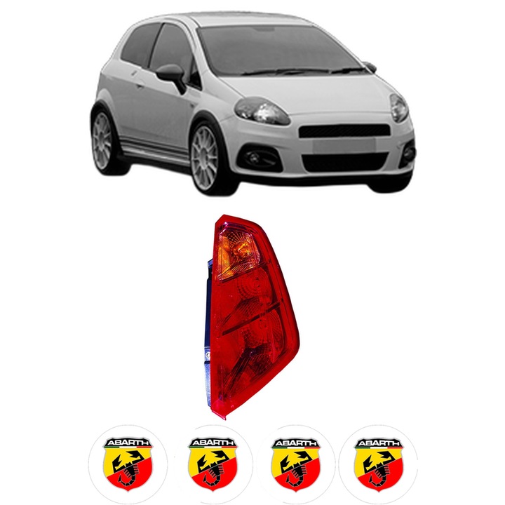 Lampa Stop Spate Dreapta ABARTH GRANDE PUNTO din 2007-2010, Auto, DEPO, 4x Stickere auto cu ABARTH