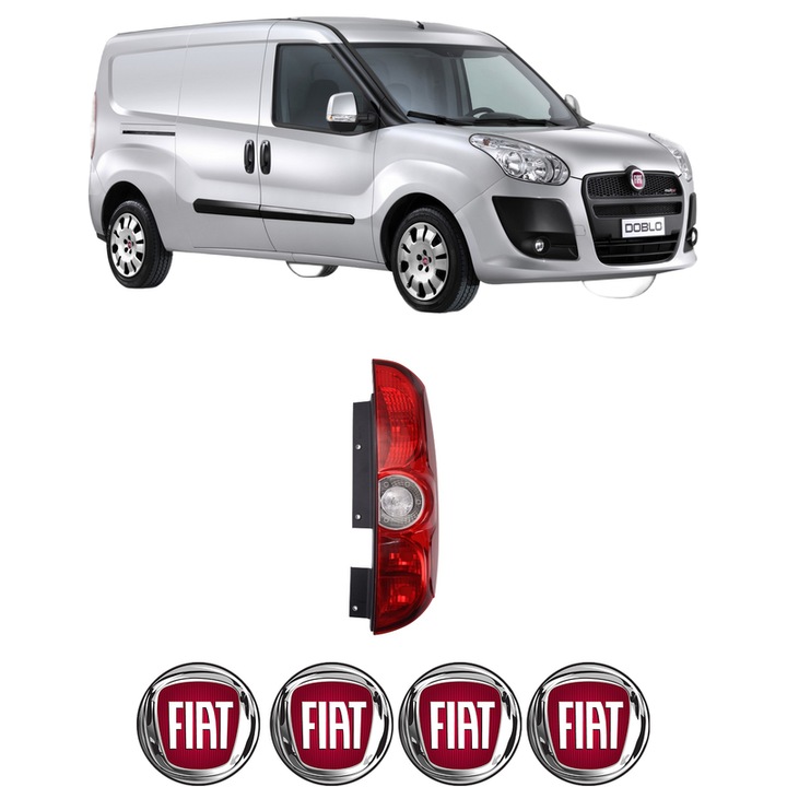 Lampa Stop Spate Dreapta FIAT DOBLO Bus (263_) din 2010-2023, Auto, DEPO, 4x Stickere auto cu FIAT