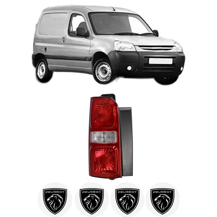 Lampa Stop Spate Stanga PEUGEOT PARTNER Box Body/MPV din 2008-2016, Auto, DEPO, 4x Stickere auto cu PEUGEOT