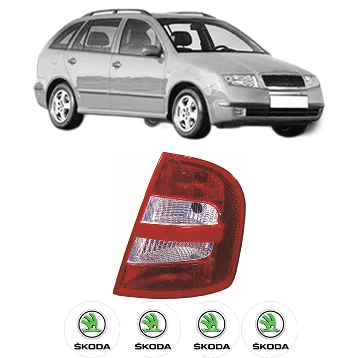 Lampa Stop Spate Dreapta SKODA FABIA I Combi (6Y5) din 2000-2007, Auto, DEPO, 4x Stickere auto cu SKODA