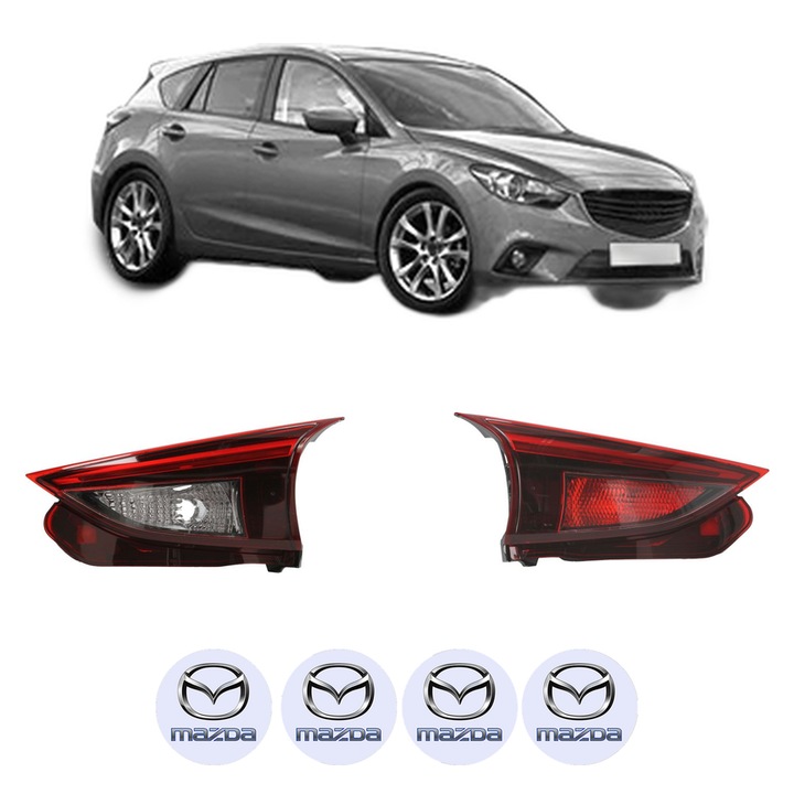 Set Stopuri Spate Stanga Dreapta MAZDA 3 (BM, BN) din 2013-2019, Auto, DEPO, 4x Stickere auto cu MAZDA