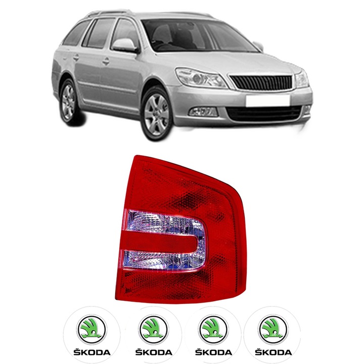 Lampa Stop Spate Dreapta SKODA OCTAVIA II Combi (1Z5) din 2004-2013, Auto, DEPO, 4x Stickere auto cu SKODA