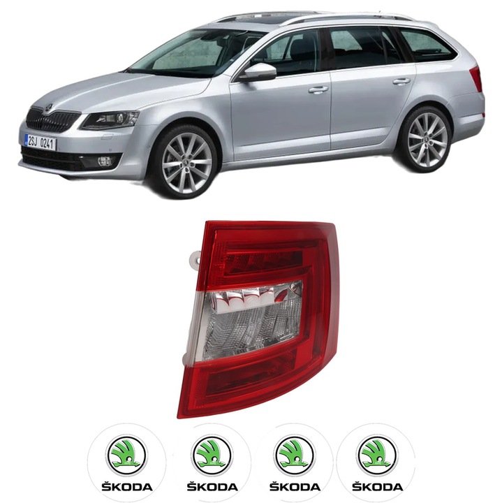 Lampa Stop Spate Dreapta SKODA OCTAVIA III Combi (5E5, 5E6) din 2012-2020, Auto, DEPO, 4x Stickere auto cu SKODA