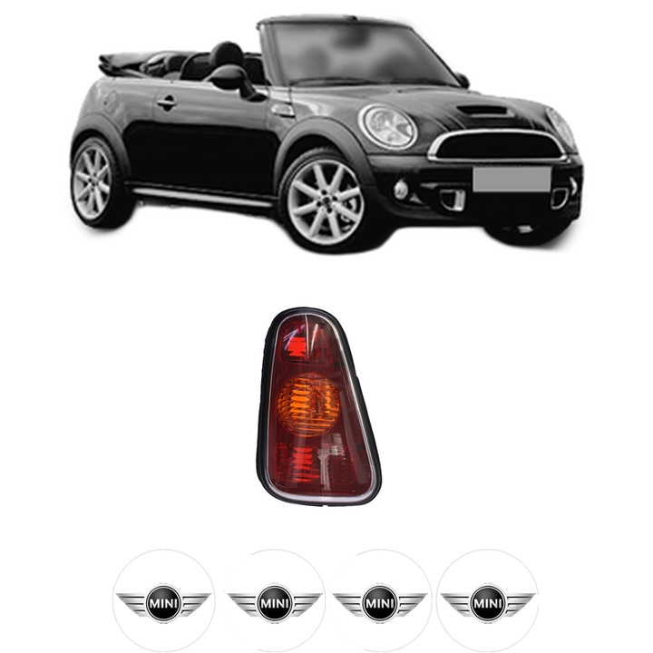 Lampa Stop Spate Stanga MINI MINI Convertible (R52) din 2004-2008, Auto, DEPO, 4x Stickere auto cu MINI