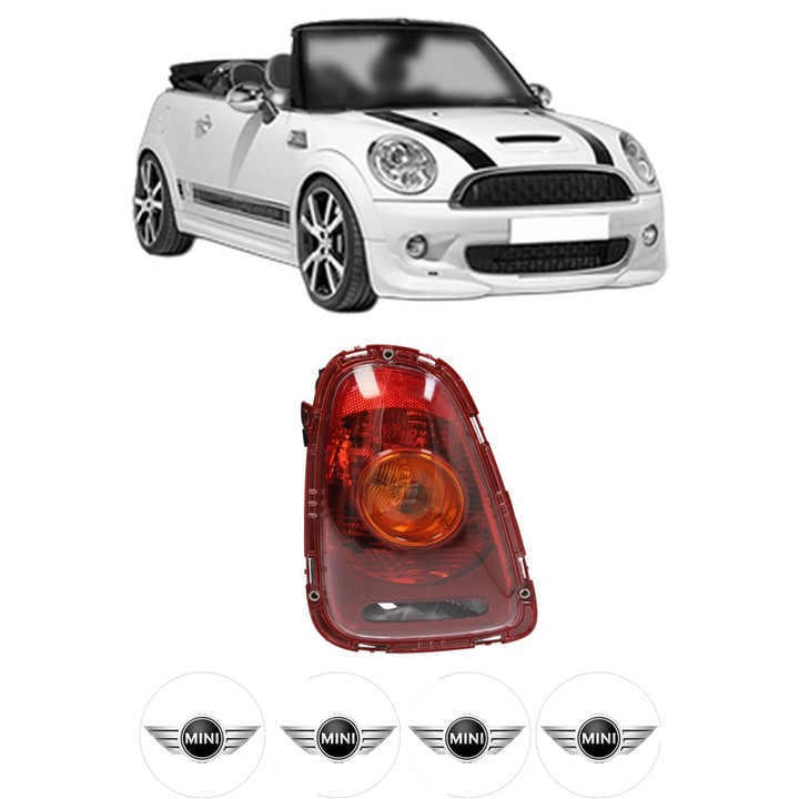 Lampa Stop Spate Stanga MINI MINI Convertible (R57) din 2008-2015, Auto, DEPO, 4x Stickere auto cu MINI